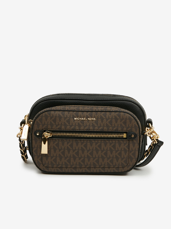 Michael Kors Tmavohnedá dámska kožená crossbody kabelka Michael Kors