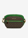 Michael Kors Hnedá a zelená dámska kožená crossbody kabelka Michael Kors