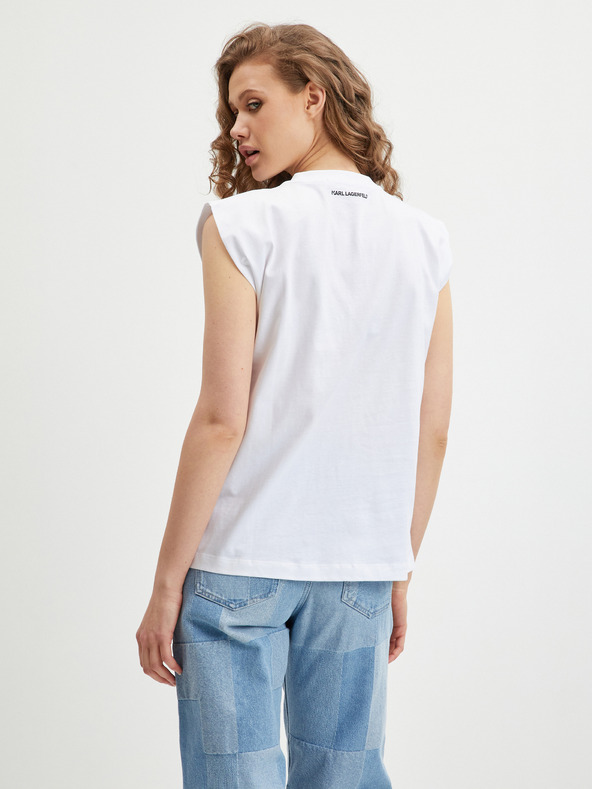 Karl Lagerfeld Biele dámske tričko KARL LAGERFELD Ikonik