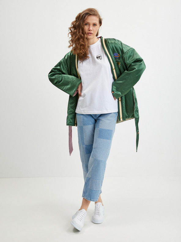 Karl Lagerfeld Biele dámske tričko KARL LAGERFELD Ikonik