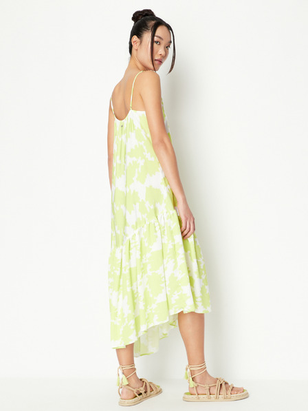 Armani Exchange Bielo-zelené dámske vzorované maxi šaty Armani Exchange