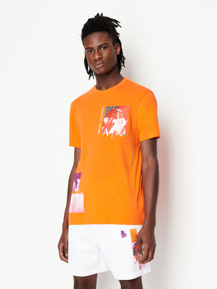 Armani Exchange Oranžové pánske tričko Armani Exchange