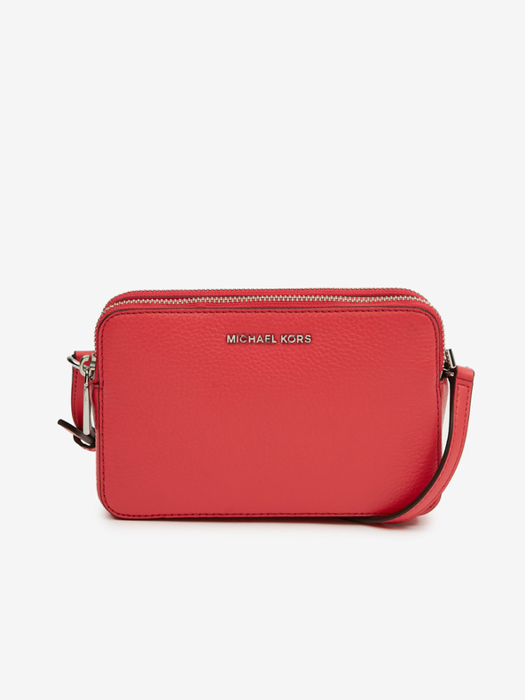 Michael Kors Červená dámska kožená crossbody kabelka Michael Kors Camera Xbody