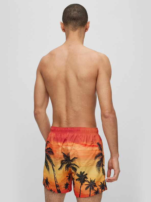HUGO Oranžové pánske plavky HUGO S-Diego