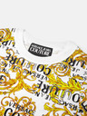 Versace Jeans Couture Žlto-biele dámske vzorované plášťové šaty Versace Jeans Couture