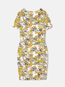 Versace Jeans Couture Žlto-biele dámske vzorované plášťové šaty Versace Jeans Couture
