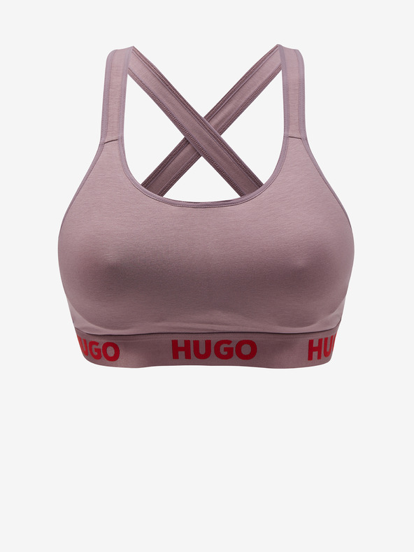 HUGO HUGO Fialová dámska športová podprsenka