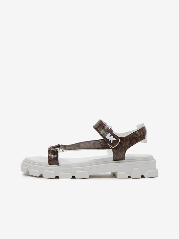 Michael Kors Bielo-hnedé dámske vzorované sandále Michael Kors Ridley
