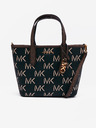 Michael Kors Hnedo-čierna dámska vzorovaná kožená kabelka 2v1 Michael Kors Open Tote Bag
