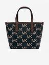 Michael Kors Hnedo-čierna dámska vzorovaná kožená kabelka 2v1 Michael Kors Open Tote Bag