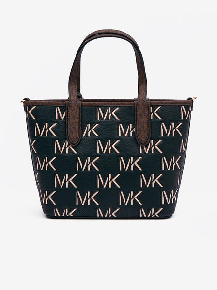 Michael Kors Hnedo-čierna dámska vzorovaná kožená kabelka 2v1 Michael Kors Open Tote Bag