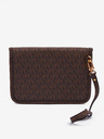 Michael Kors Hnedo-čierna dámska vzorovaná kožená kabelka 2v1 Michael Kors Open Tote Bag