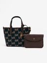 Michael Kors Hnedo-čierna dámska vzorovaná kožená kabelka 2v1 Michael Kors Open Tote Bag