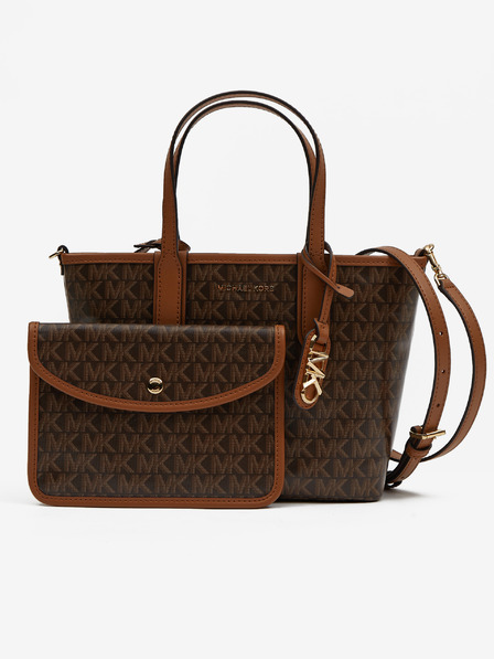 Michael Kors Tmavohnedá dámska vzorovaná taška Michael Kors XS Open Tote