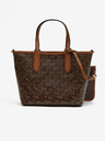 Michael Kors Tmavohnedá dámska vzorovaná taška Michael Kors XS Open Tote