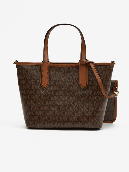 Michael Kors Tmavohnedá dámska vzorovaná taška Michael Kors XS Open Tote