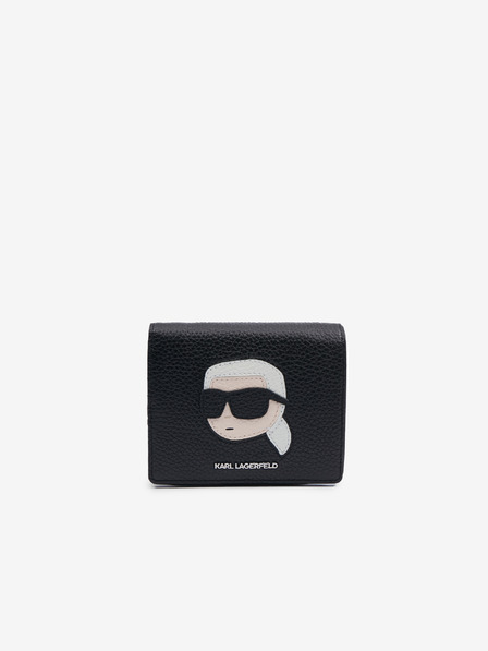 Karl Lagerfeld Čierna dámska malá kožená peňaženka KARL LAGERFELD