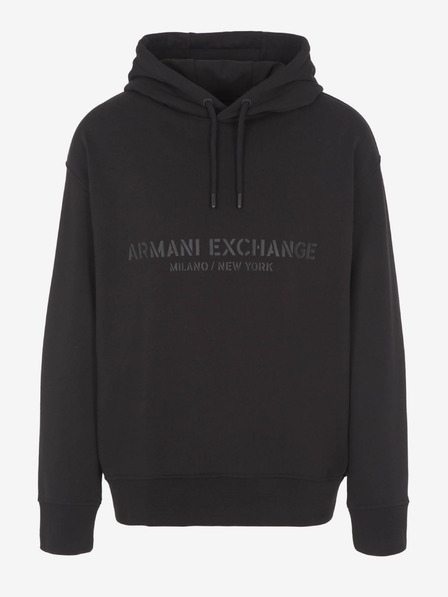 Armani Exchange Čierna pánska mikina s kapucňou Armani Exchange