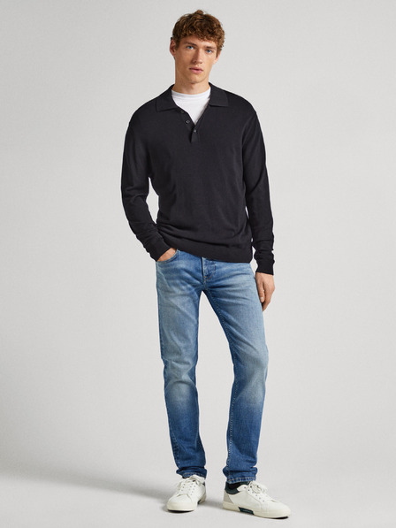 Pepe Jeans Modré pánske džínsy rovného strihu Pepe Jeans