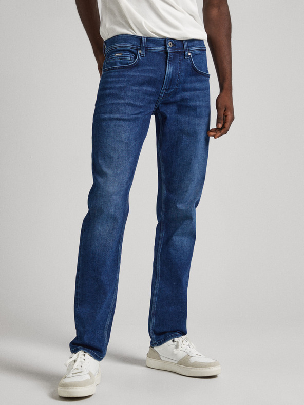Pepe Jeans Tmavomodré pánske džínsy úzkeho strihu Pepe Jeans