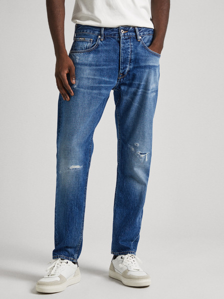 Pepe Jeans Modré pánske džínsy rovného strihu Pepe Jeans