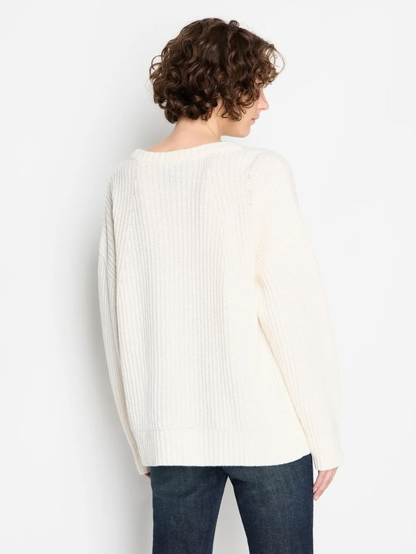 Armani Exchange Krémový dámsky vlnený sveter Armani Exchange