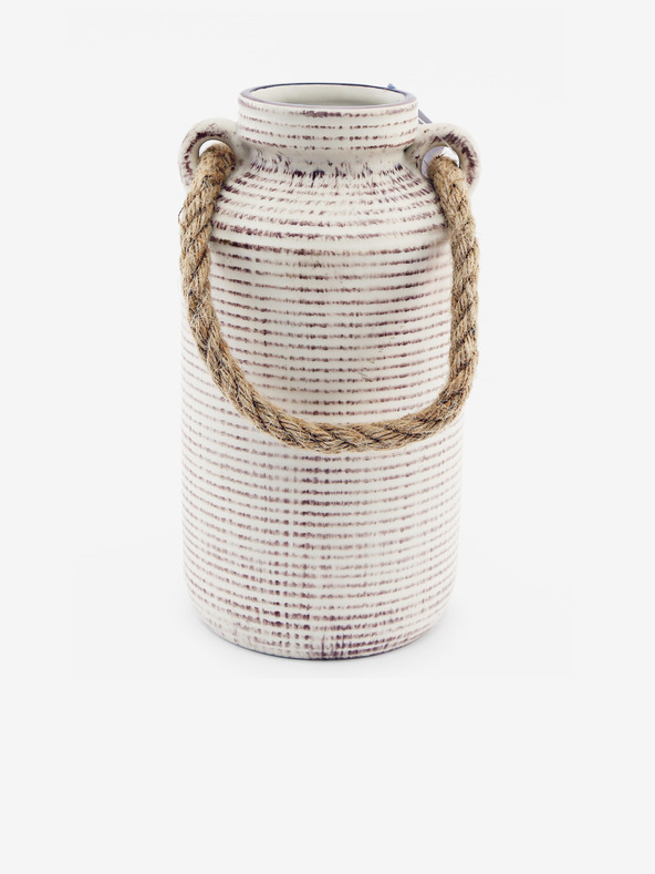 SIFCON Kameninová váza s lanovou rukoväťou 26x13cm SIFCON