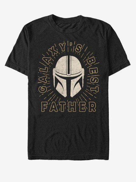 ZOOT.Fan Čierne unisex tričko ZOOT.fan Star Wars Mando Dad Helmet