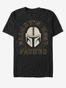 ZOOT.Fan Čierne unisex tričko ZOOT.fan Star Wars Mando Dad Helmet