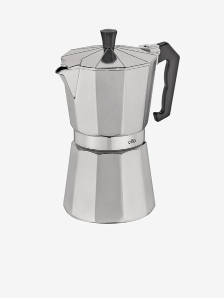 Cilio Strieborný hliníkový indukčný kávovar/espresso Classico na 6 šálok Cilio