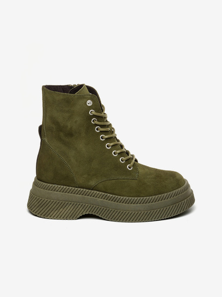 Steve Madden Tmavozelené dámske semišové členkové topánky Steve Madden Gaja