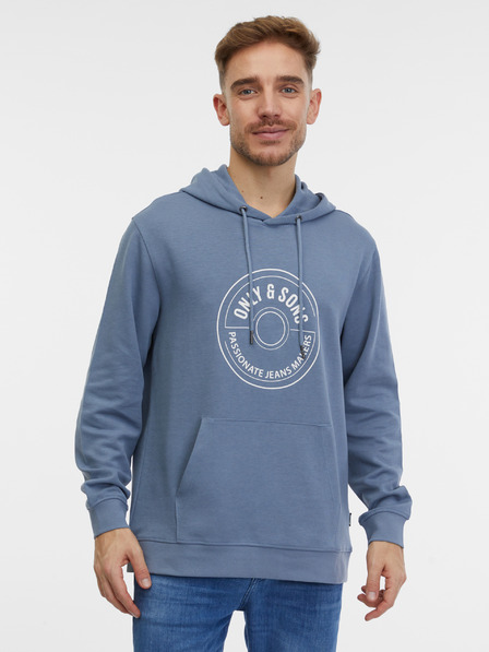 ONLY & SONS Modrá pánska mikina ONLY & SONS Lamer