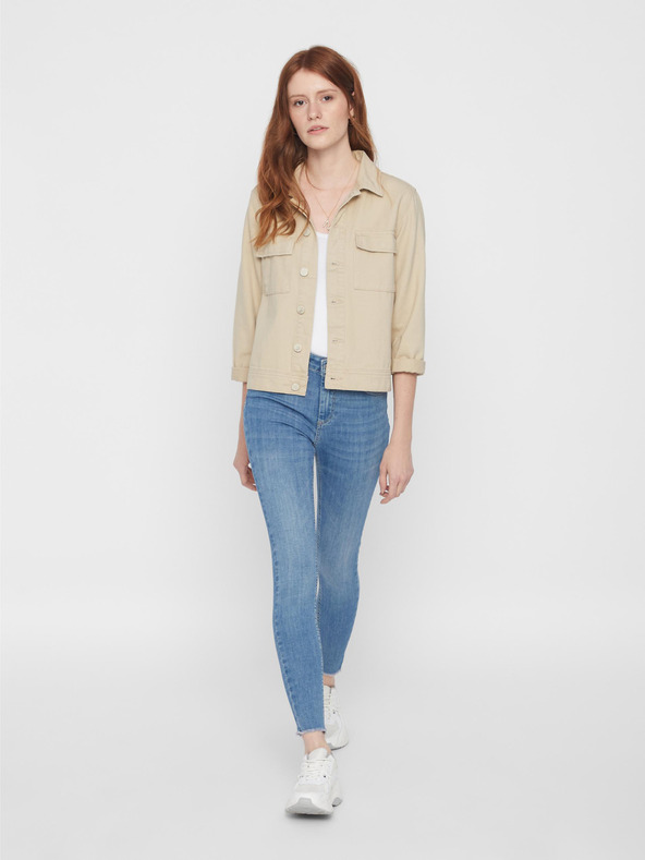 Pieces Biele dámske základné tielko Kúsky hladké