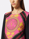 Versace Jeans Couture Čierno-ružové dámske vzorované šaty Versace Jeans Couture