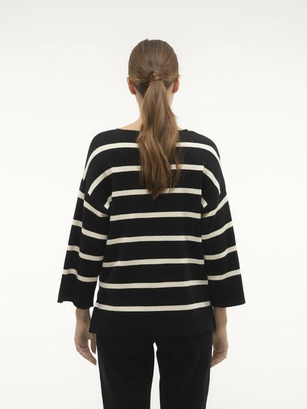 Vero Moda Čierno-biely dámsky pruhovaný sveter Vero Moda Saba