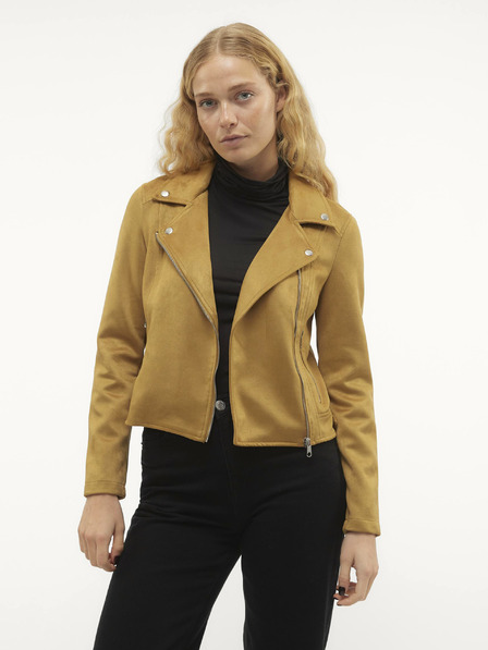 Vero Moda Dámska horčicová semišová bunda Vero Moda Jose