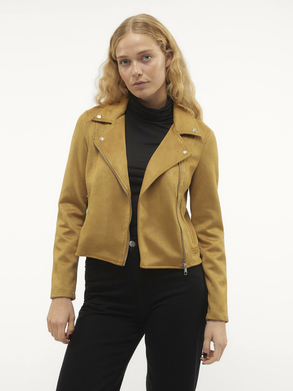 Vero Moda Dámska horčicová semišová bunda Vero Moda Jose