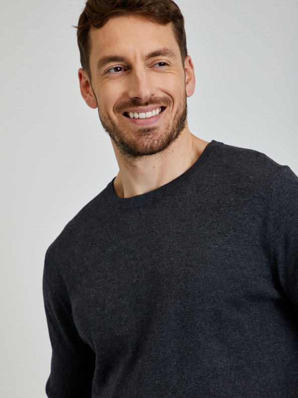 Jack & Jones Tmavosivý základný sveter Jack & Jones Emil