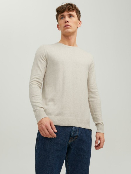 Jack & Jones Krémový základný sveter Jack & Jones Emil