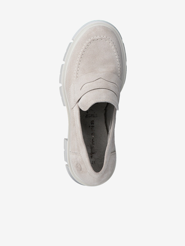 Tamaris Béžové dámske semišové mokasíny na podpätkuTamaris