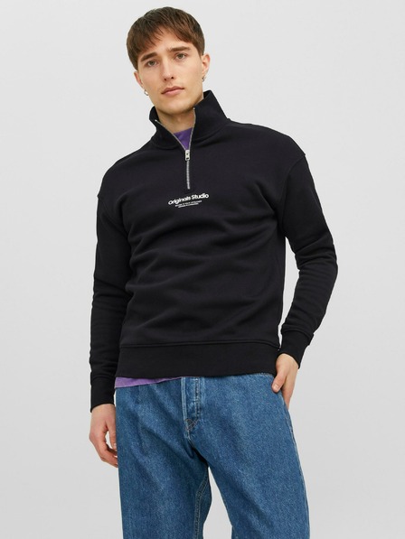 Jack & Jones Čierna pánska mikina Jack & Jones Vester
