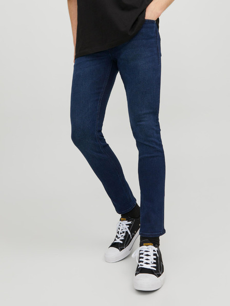 Jack & Jones Tmavomodré pánske džínsy úzkeho strihu Jack & Jones Glenn
