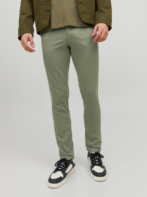 Jack & Jones Zelené pánske chino nohavice Jack & Jones Marco