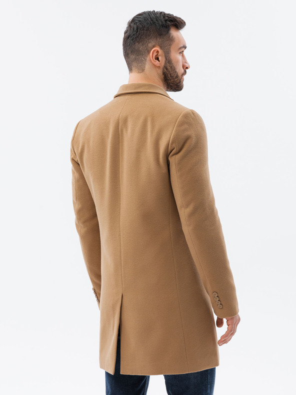 Ombre Clothing Béžový pánsky ľahký kabát Ombre oblečenie