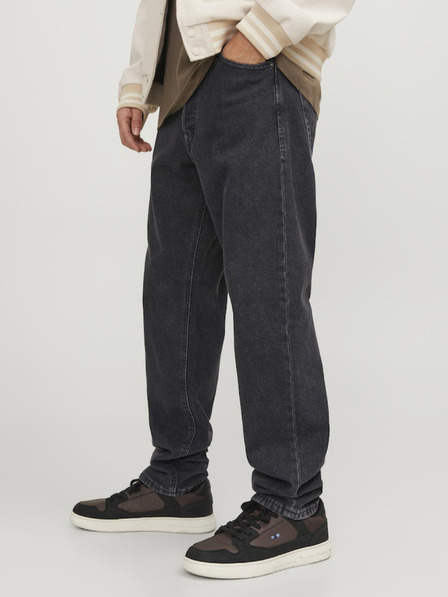 Jack & Jones Čierne pánske džínsy rovného strihu Jack & Jones Chris