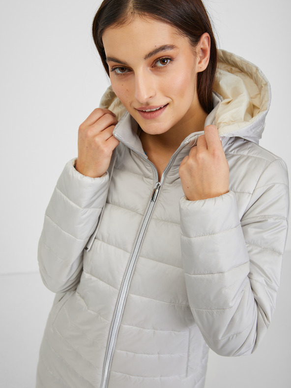 Orsay Svetlomodrý dámsky zimný prešívaný kabát ORSAY