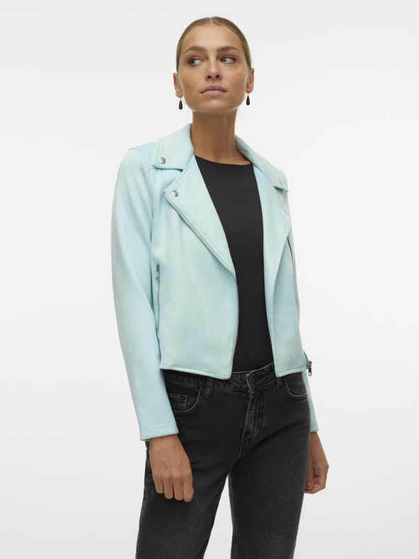 Vero Moda Svetlomodrá semišová bunda pre ženy Vero Moda Jose