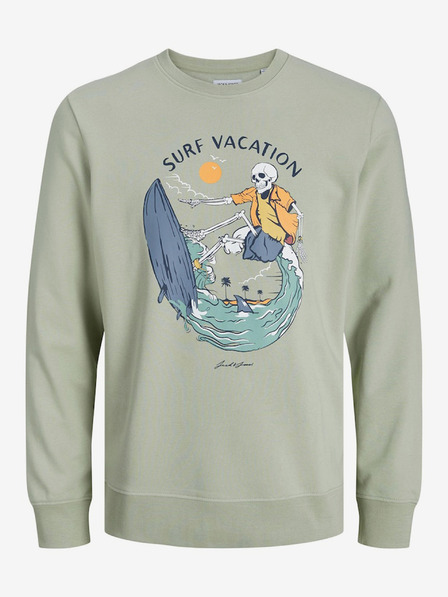 Jack & Jones Svetlozelená pánska mikina Jack & Jones Zion