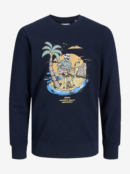 Jack & Jones Tmavomodrá pánska mikina Jack & Jones Zion