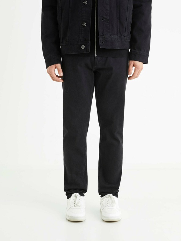 Celio Čierne pánske džínsy slim fit Celio C25